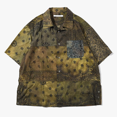 BANDANA PATCH WORK SS SHIRT Sun Fade Size:3 -KHAKI-