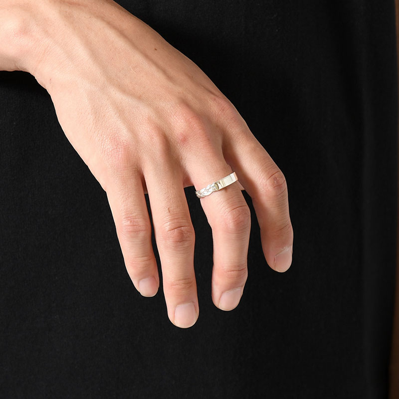 BRAID ID RING -SILVER-
