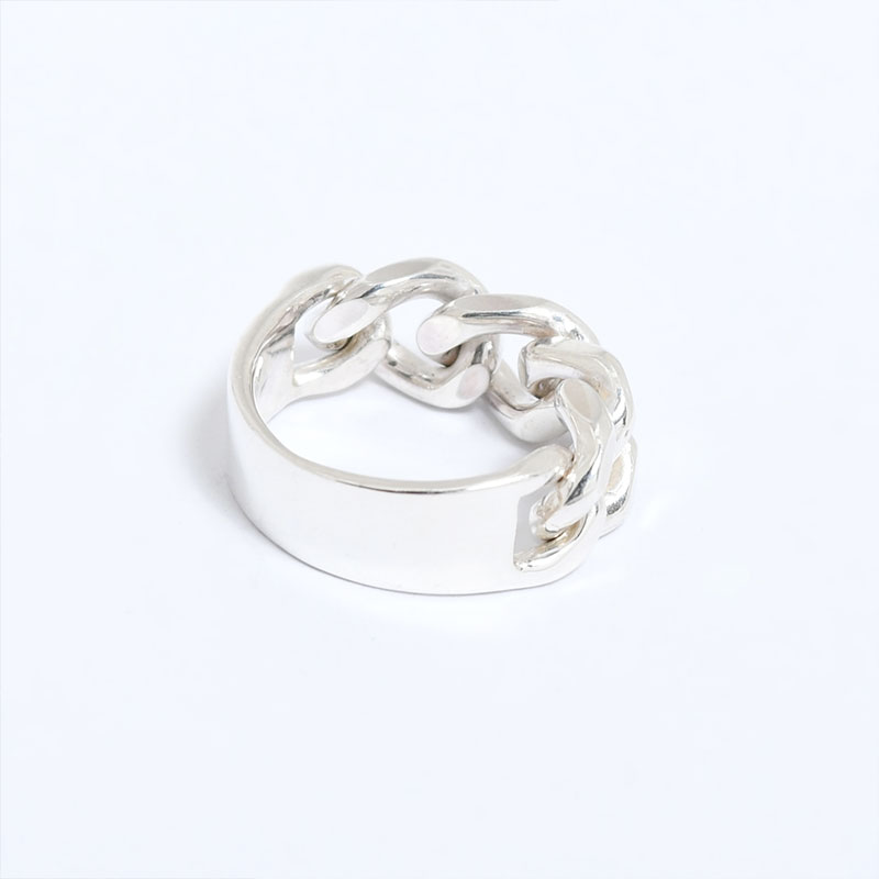 CURB CHAIN ID RING -SILVER-