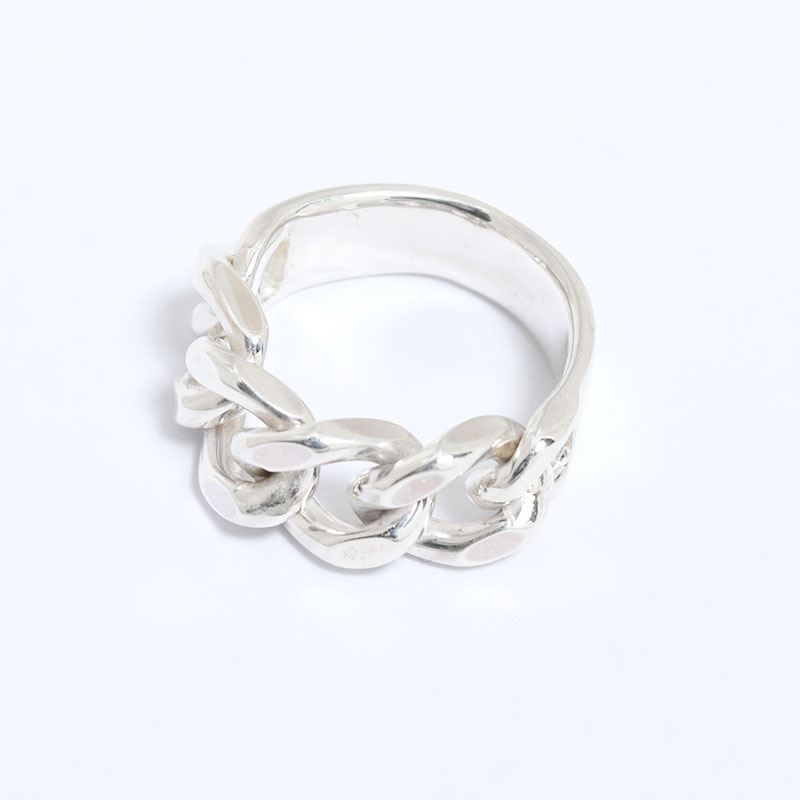 CURB CHAIN ID RING -SILVER-