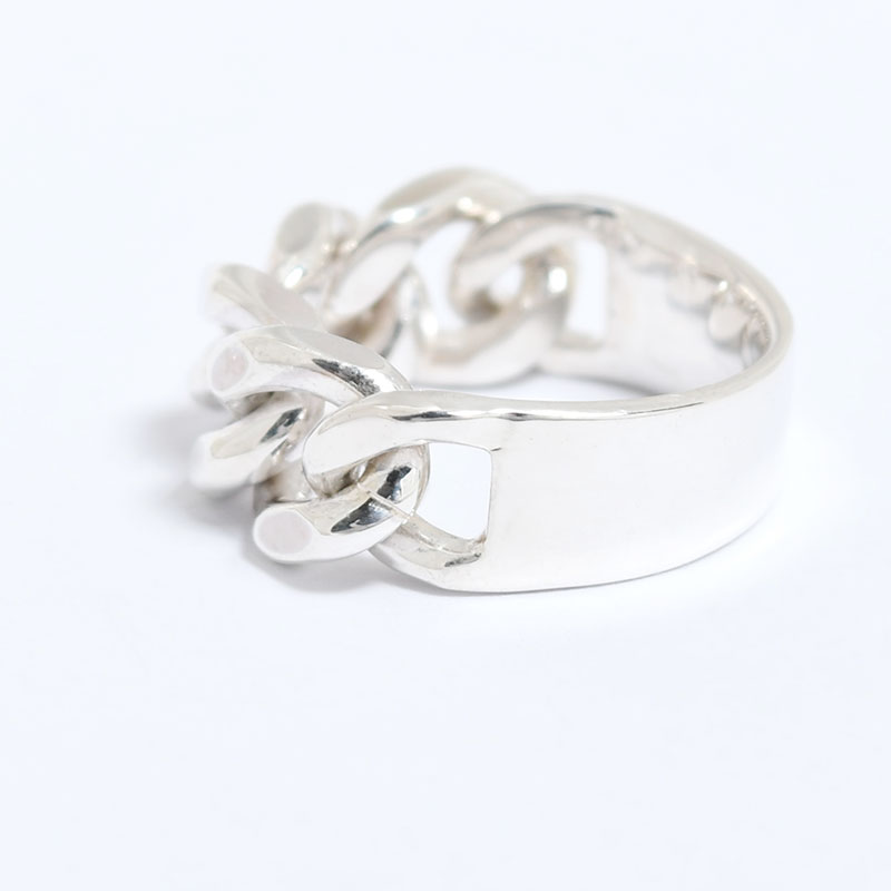 CURB CHAIN ID RING -SILVER-