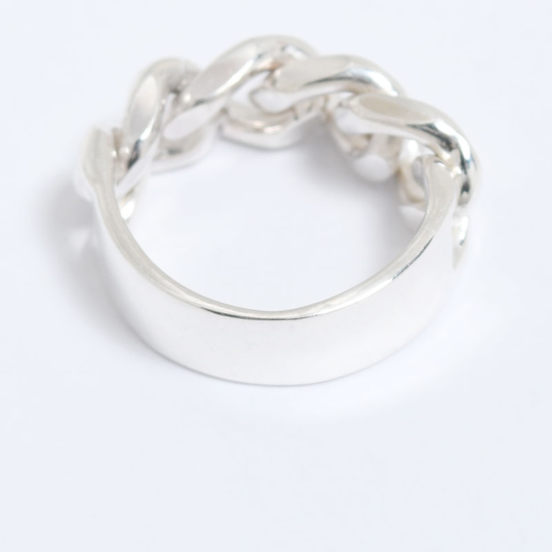 CURB CHAIN ID RING -SILVER-