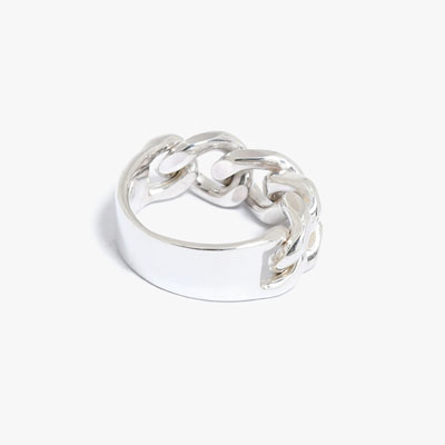 CURB CHAIN ID RING -SILVER-