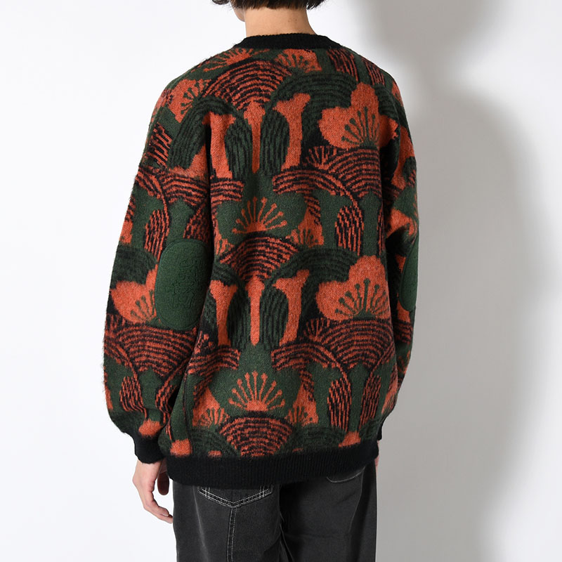 KABUTO MOHAIR CREW KNIT -ORANGE/GREEN-