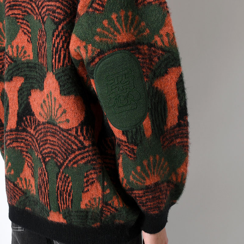 KABUTO MOHAIR CREW KNIT -ORANGE/GREEN-