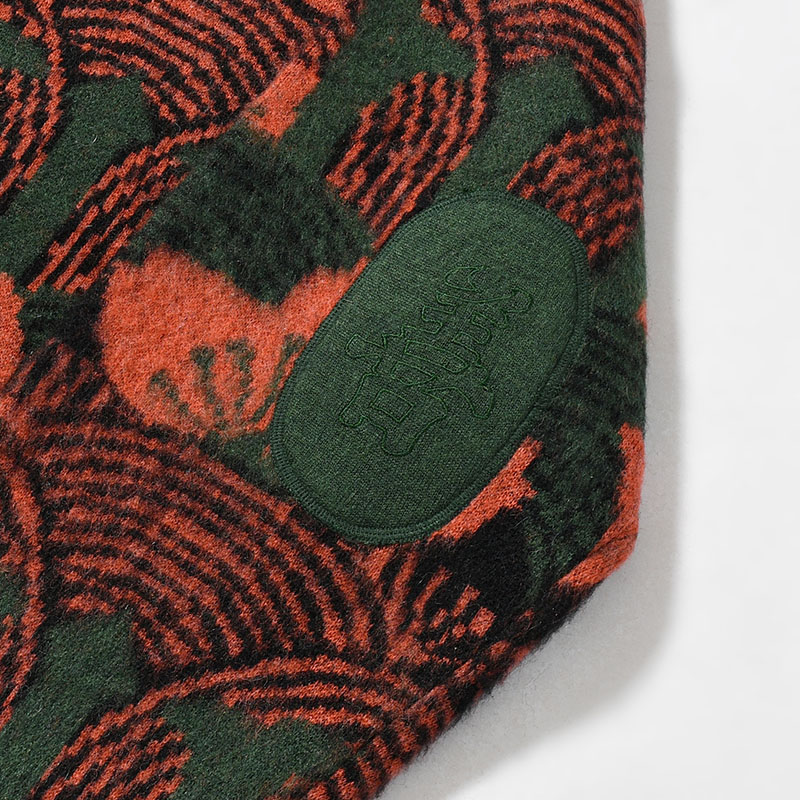 KABUTO MOHAIR CREW KNIT -ORANGE/GREEN-