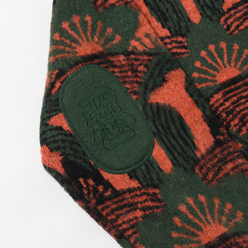 KABUTO MOHAIR CREW KNIT -ORANGE/GREEN-