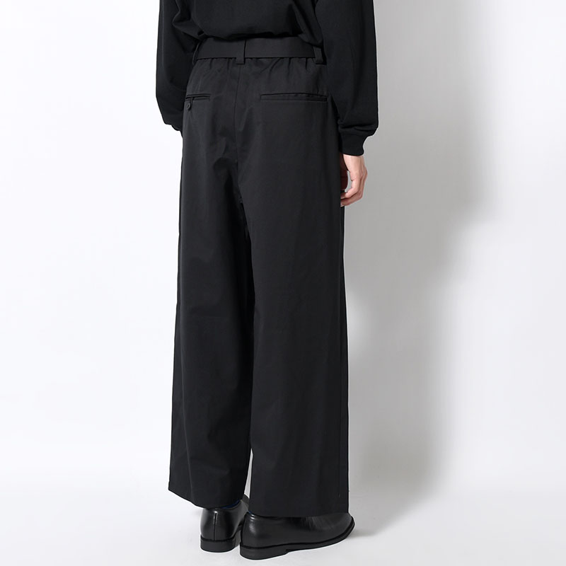 WATERPROOF TECH WOOL WIDE PANTS -BLACK-