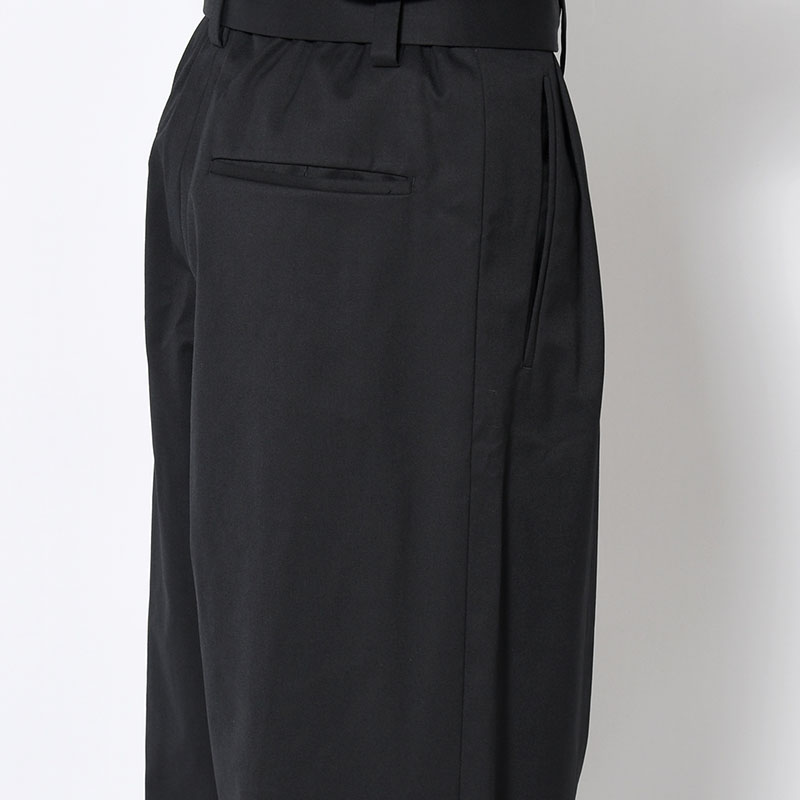 WATERPROOF TECH WOOL WIDE PANTS -BLACK-