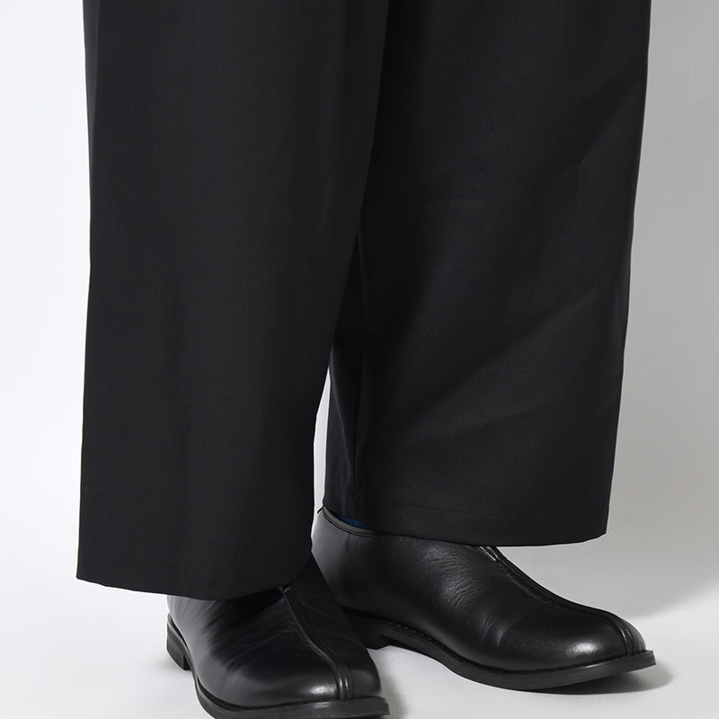 WATERPROOF TECH WOOL WIDE PANTS -BLACK-
