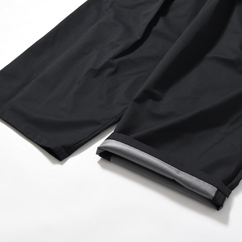 WATERPROOF TECH WOOL WIDE PANTS -BLACK-
