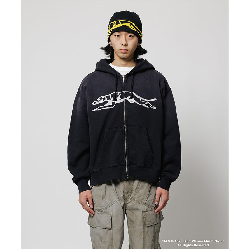 ZIP HOODIE(xblur) -BLACK-