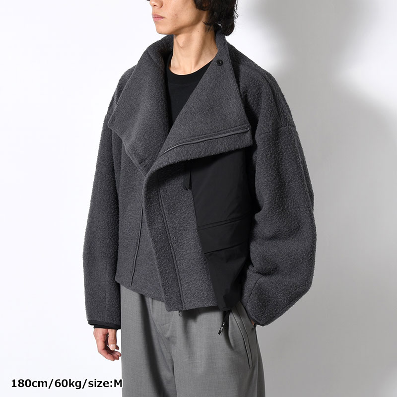 NAPPING WOOL ASYMMETRY SHORT JACKET -2.COLOR-