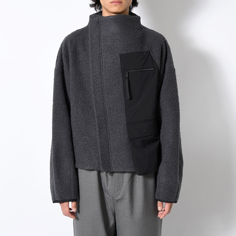 NAPPING WOOL ASYMMETRY SHORT JACKET -2.COLOR-