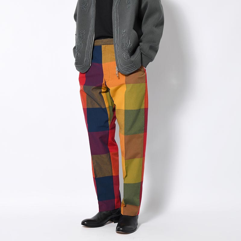 BLOCK PLAID TROUSERS -CHECK-