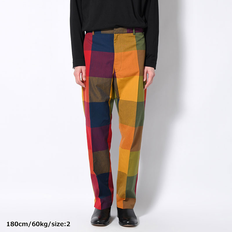 BLOCK PLAID TROUSERS -CHECK-