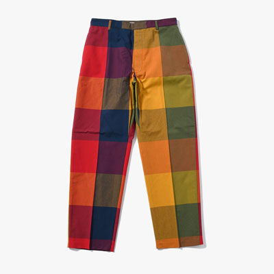 BLOCK PLAID TROUSERS -CHECK-