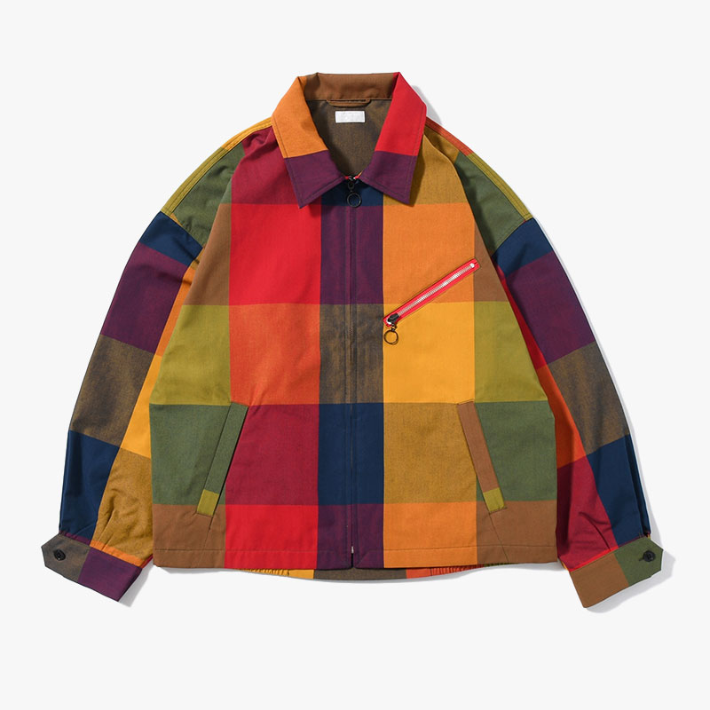 BLOCK PLAID DRIZZLER JACKET -CHECK-