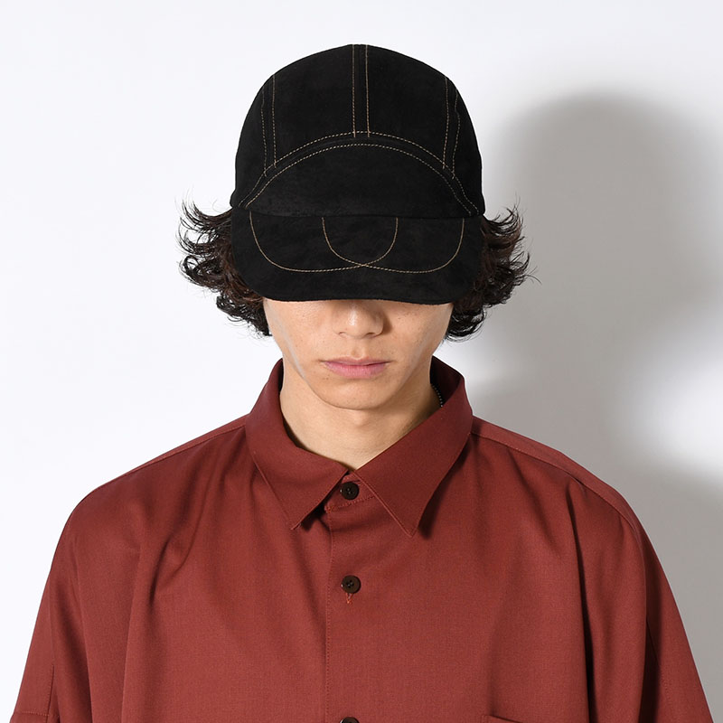 LEATHER JET CAP -BLACK-