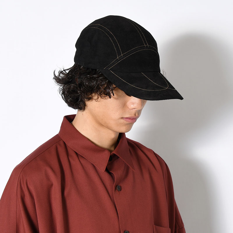LEATHER JET CAP -BLACK-