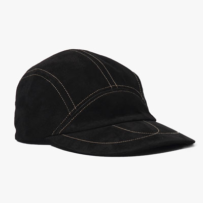 LEATHER JET CAP -BLACK-
