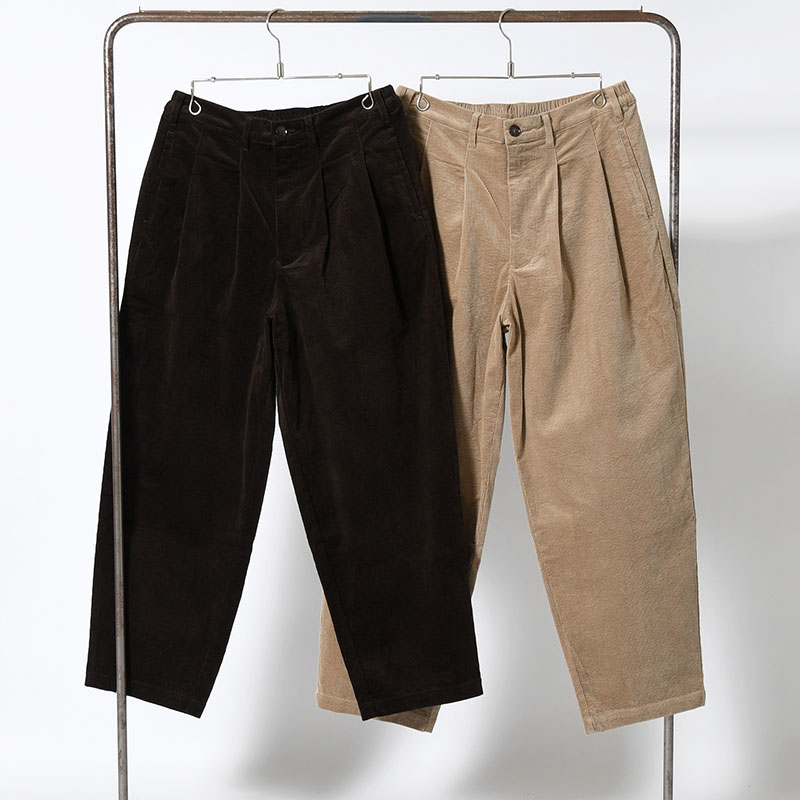 "SEURAT" 2TUCK COCOON CORD TROUSER -2.COLOR-
