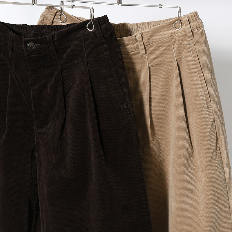 "SEURAT" 2TUCK COCOON CORD TROUSER -2.COLOR-