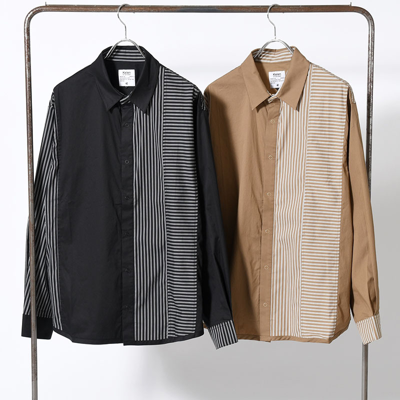 "WEYDEN" STRIPE BORDER CRAZY SHIRT -2.COLOR-