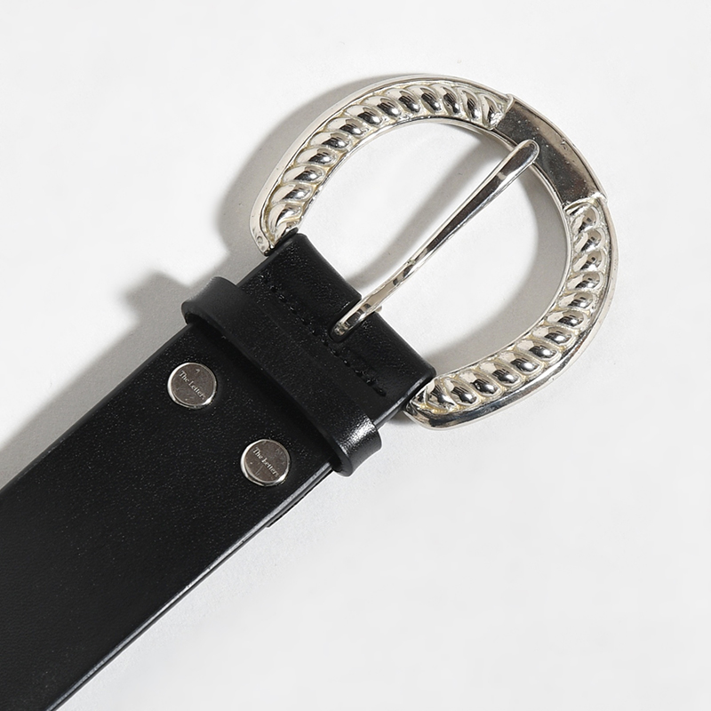 HORSESHOE BUCKLE BELT -COW HIDE- -BLACK-