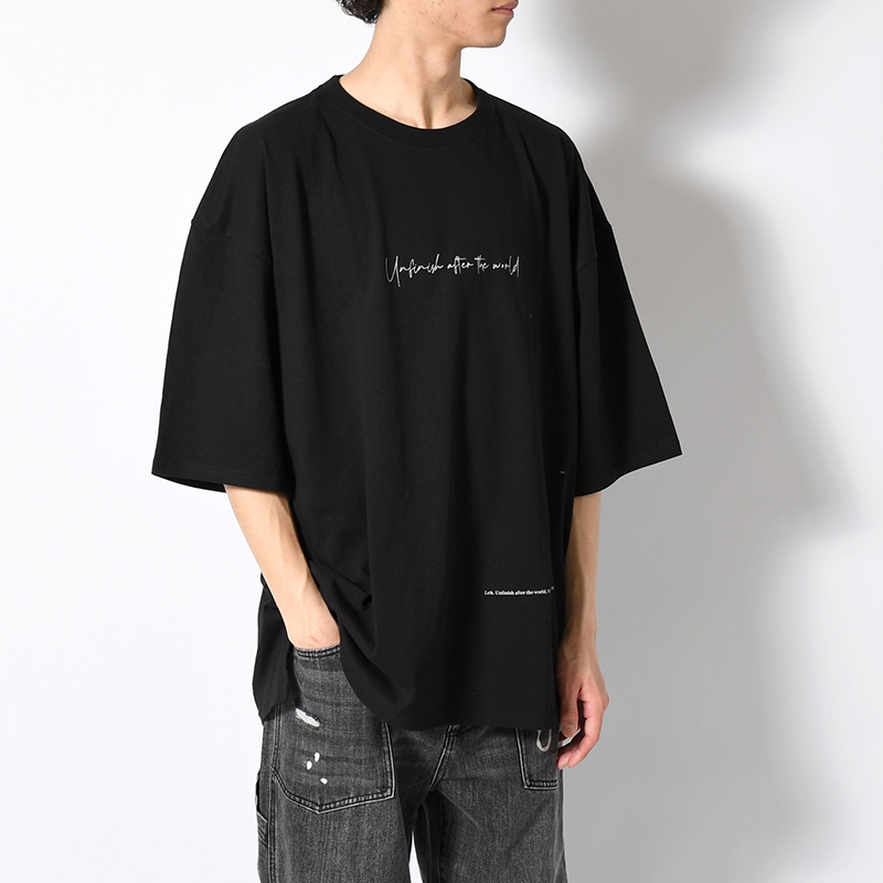 T.U.A.T.W BIG SIZE SLIT T-SH -BLACK-
