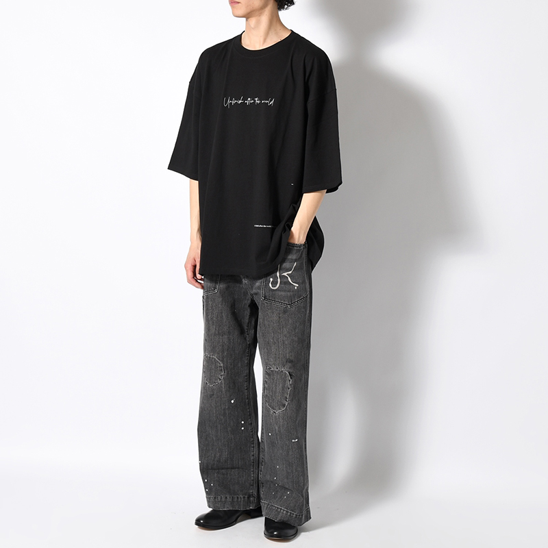 T.U.A.T.W BIG SIZE SLIT T-SH -BLACK-
