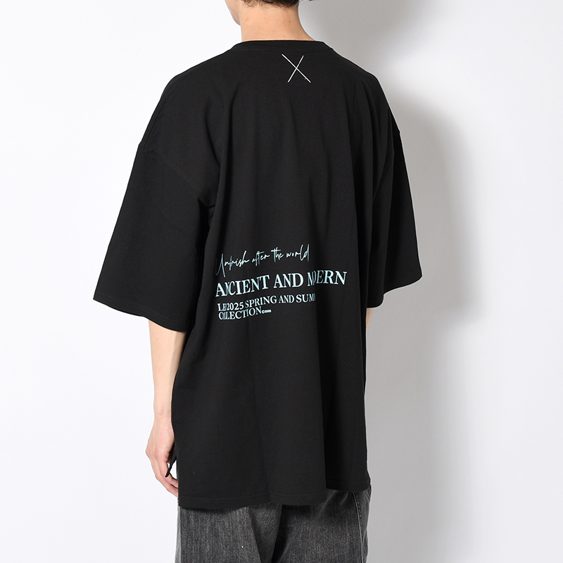 T.U.A.T.W BIG SIZE SLIT T-SH -BLACK-