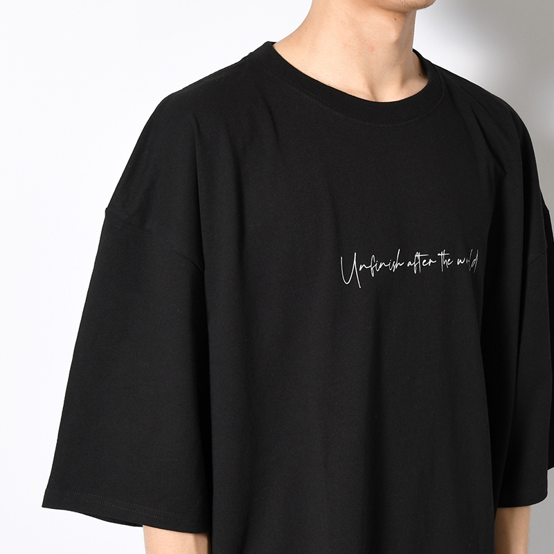 T.U.A.T.W BIG SIZE SLIT T-SH -BLACK-