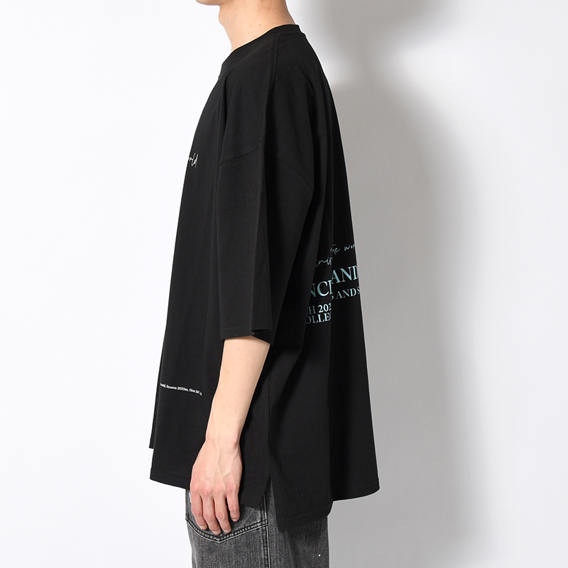 T.U.A.T.W BIG SIZE SLIT T-SH -BLACK-
