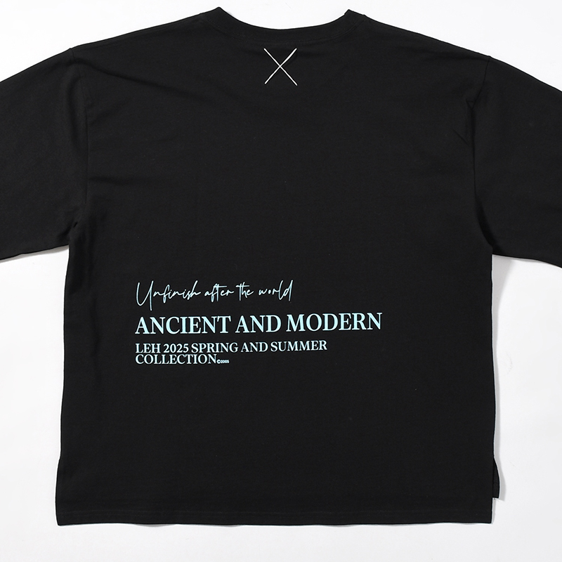 T.U.A.T.W BIG SIZE SLIT T-SH -BLACK-
