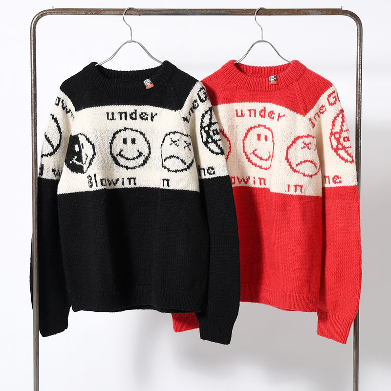 SMILEY KNIT SWEATER -2.COLOR-