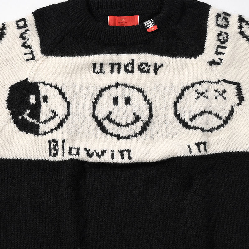 SMILEY KNIT SWEATER -2.COLOR-