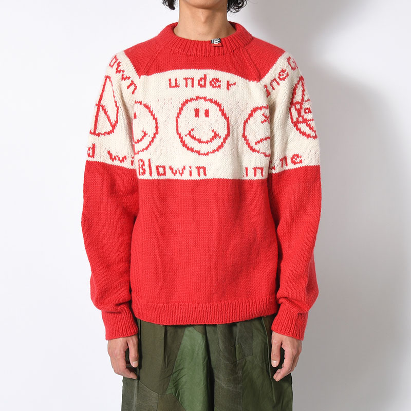 SMILEY KNIT SWEATER -2.COLOR-