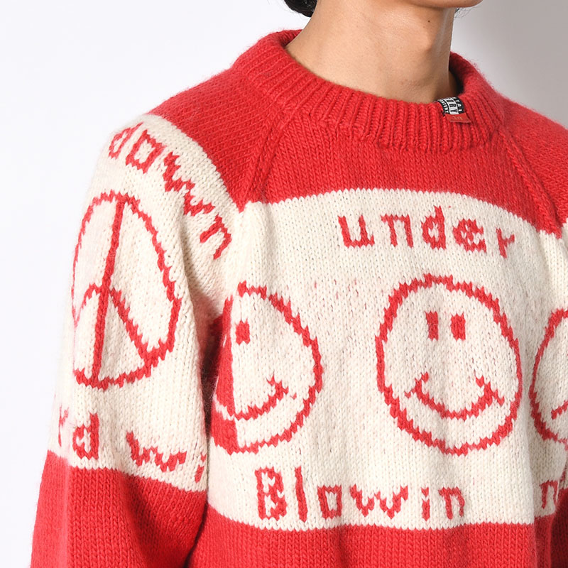 SMILEY KNIT SWEATER -2.COLOR-