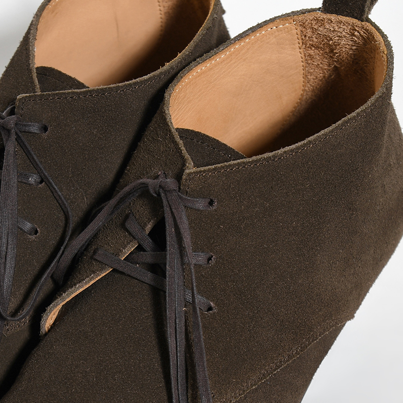 WESTERN MID CUT LACEUP BOOTS -COW SUEDE- -CHOCOLATE-