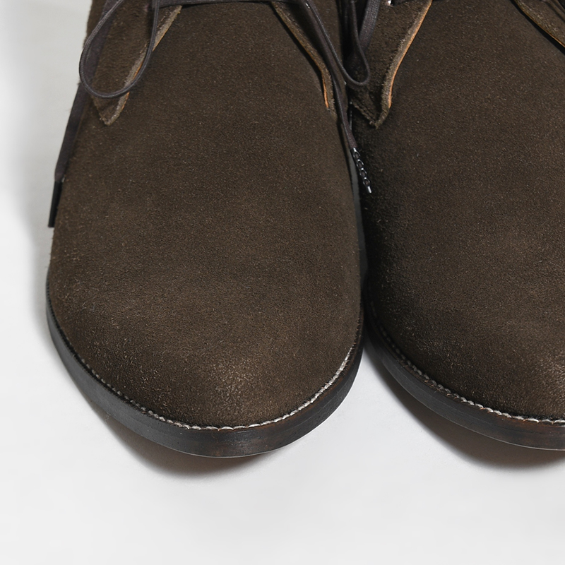 WESTERN MID CUT LACEUP BOOTS -COW SUEDE- -CHOCOLATE-