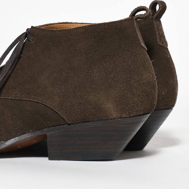 WESTERN MID CUT LACEUP BOOTS -COW SUEDE- -CHOCOLATE-