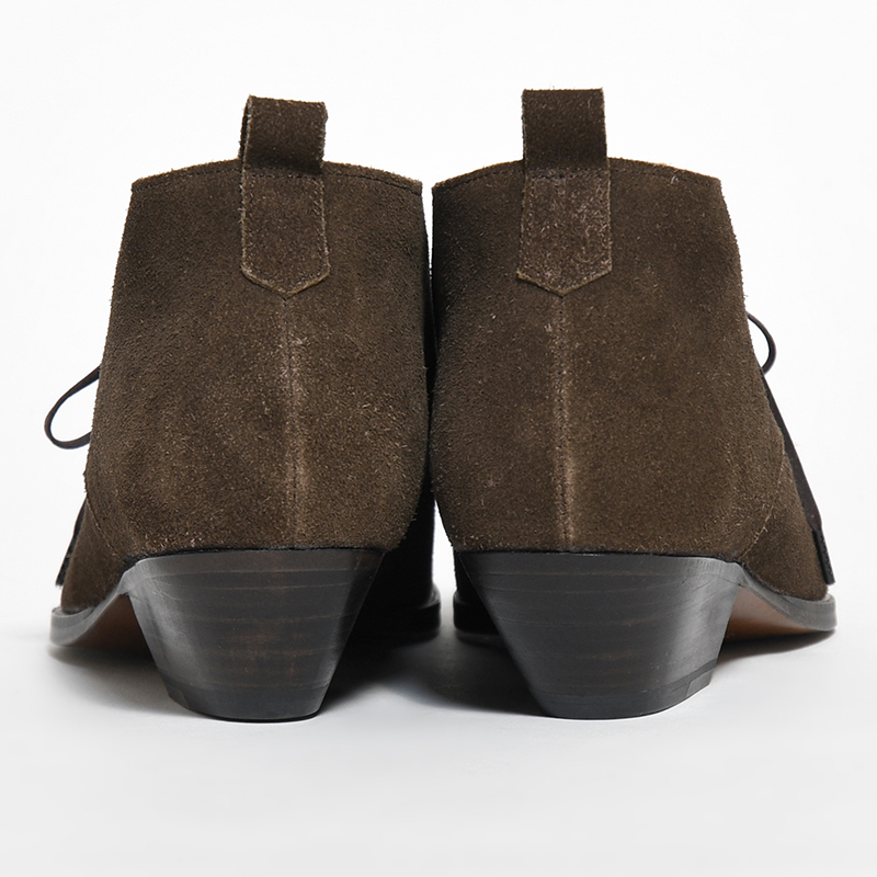 WESTERN MID CUT LACEUP BOOTS -COW SUEDE- -CHOCOLATE-