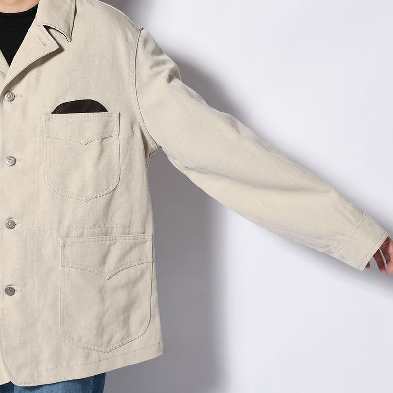 WORKERS JACKET -WOOL LINEN TWILL- -2.COLOR-