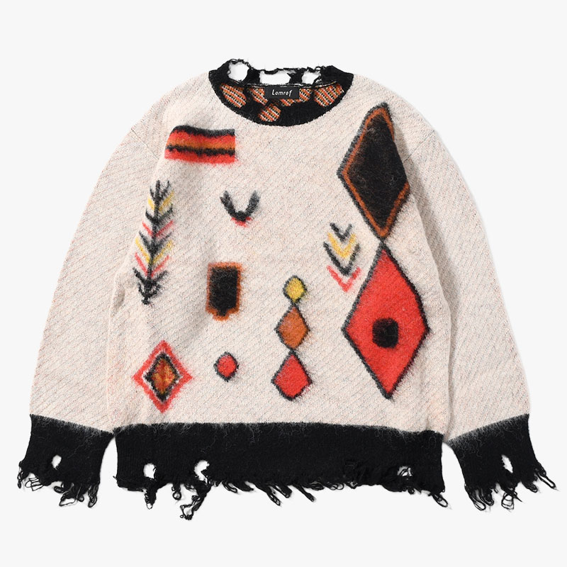 BERBER DESIGN KNIT -OFF WHITE-