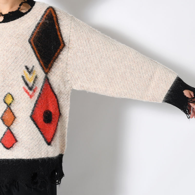 BERBER DESIGN KNIT -OFF WHITE-