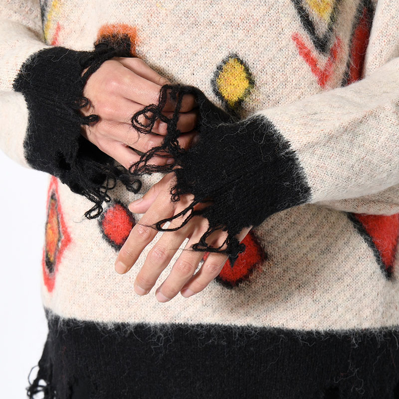 BERBER DESIGN KNIT -OFF WHITE-