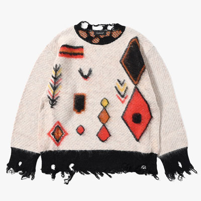 BERBER DESIGN KNIT -OFF WHITE-