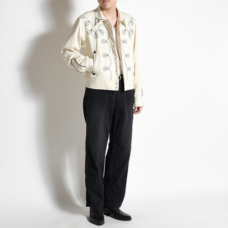 BOLERO EMBROIDERY JACKET -RAYON GABARDINE- -ECRU-