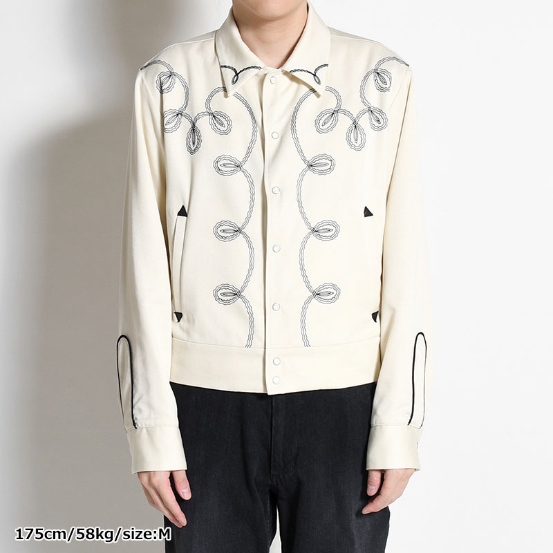 BOLERO EMBROIDERY JACKET -RAYON GABARDINE- -ECRU-